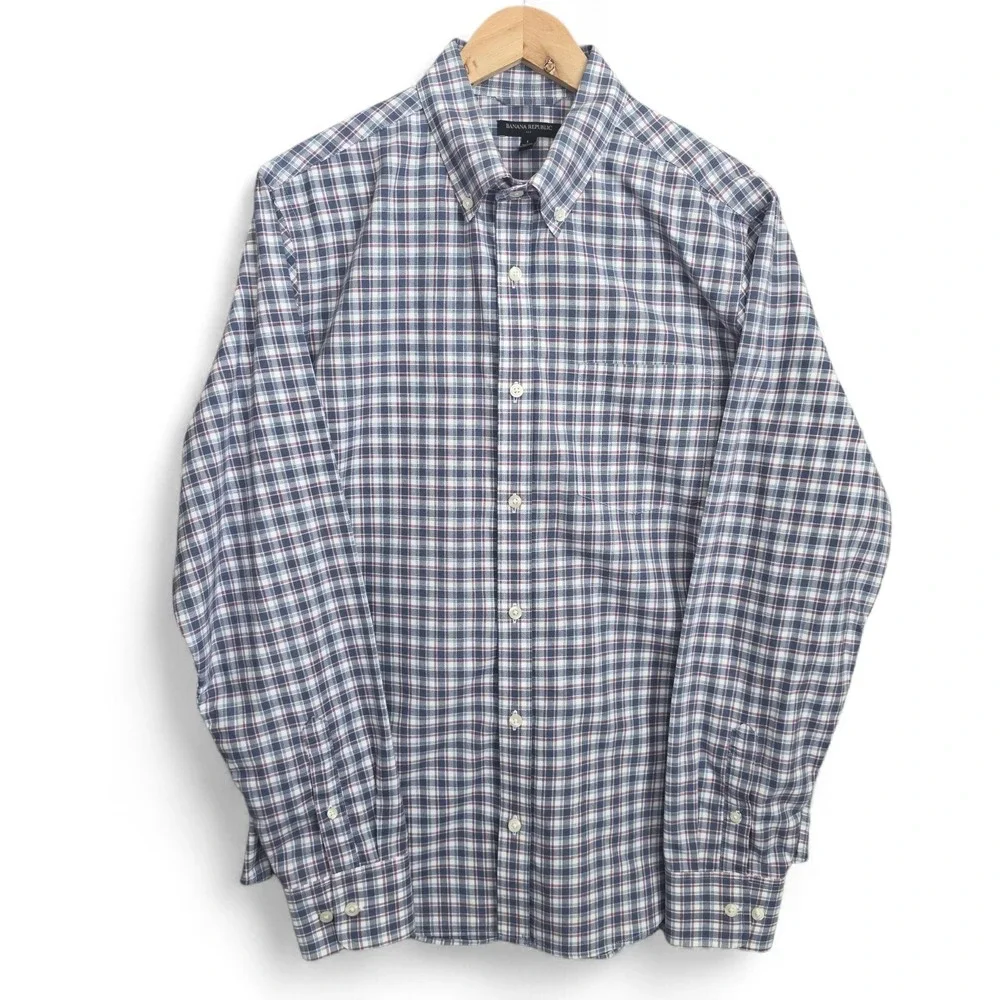 Banana Republic Shirt Mens Large Blue Button Down Long Sleeve Long Sleeve Casual